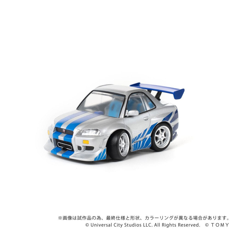 Fast & Furious Q-Village Vehicle with mini-figure Nissan Skyline GT-R (R34) 9 cm 3