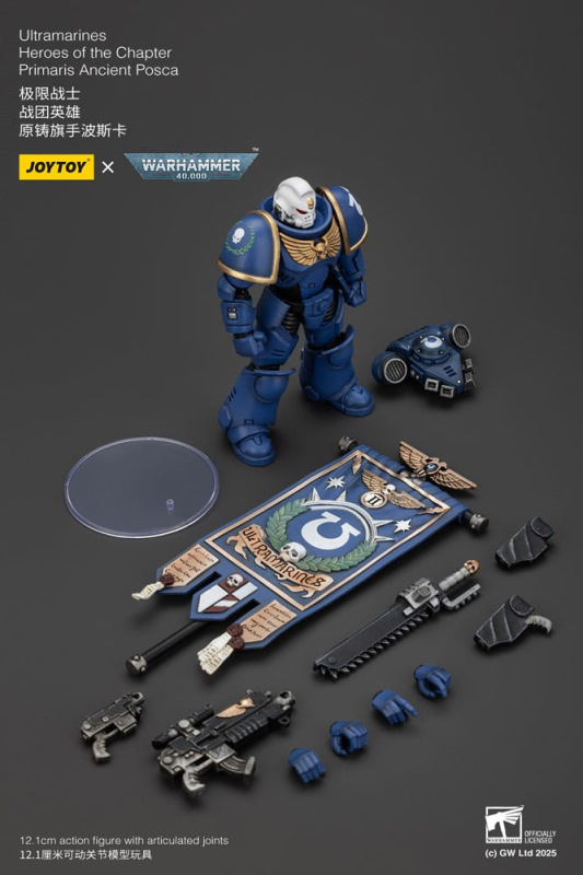 Warhammer 40k Action Figure 1/18 Ultramarines Heroes of the Chapter Primaris Ancient Posca 20 cm 8