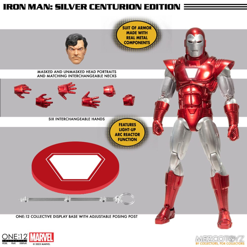Marvel Action Figure 1/12 Iron Man (Silver Centurion Edition) 16 cm 10