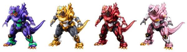 Godzilla x Evangelion Gekizou Series Statues 4-Pack Type-3 Kiryu Eva colour Ver. Metallic color Limi