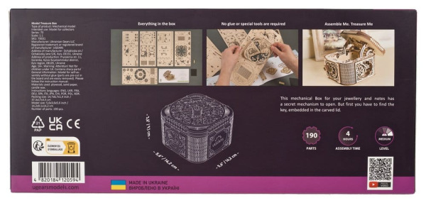 Ugears 3D Wooden Puzzle Treasure Box 2