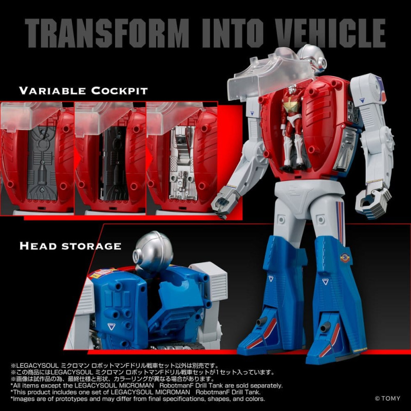 Microman Legacysoul Action Figure Robotman F Drill Tank 5