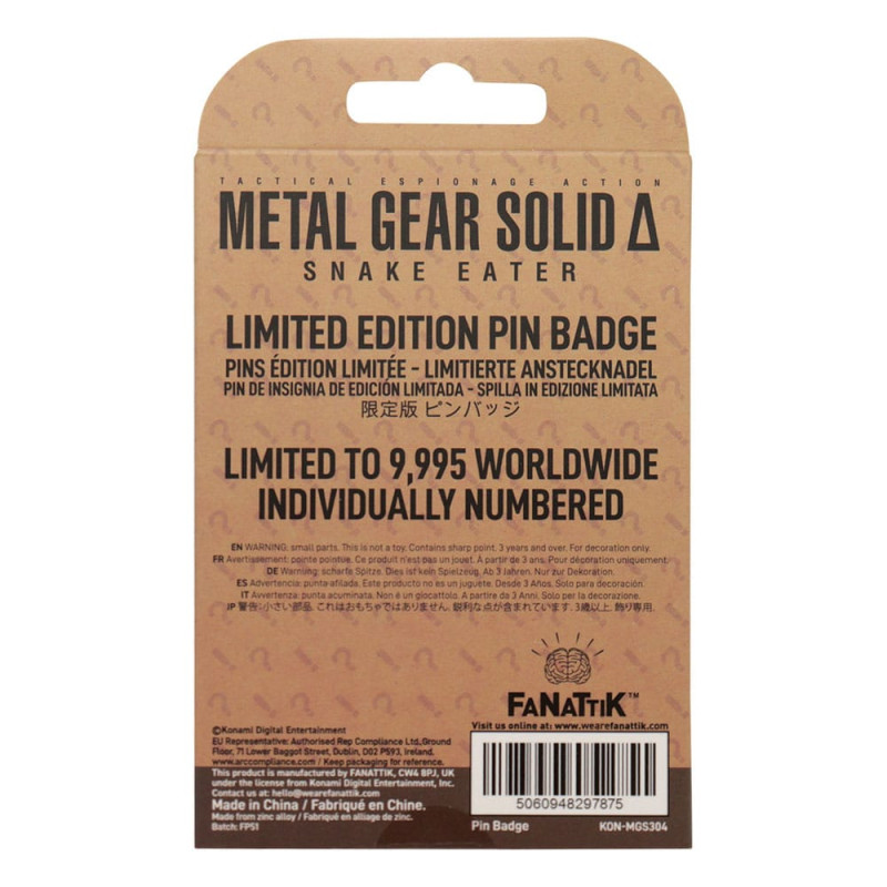 Metal Gear Solid Delta Pin Badge Fox Limited Edition 1