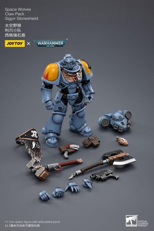 Warhammer 40k Action Figure 1/18 Space Wolves Claw Pack Sigyrr Stoneshield 12 cm