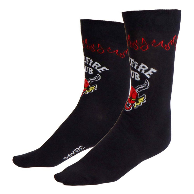 Stranger Things Socks Hellfire Club Black 38-45