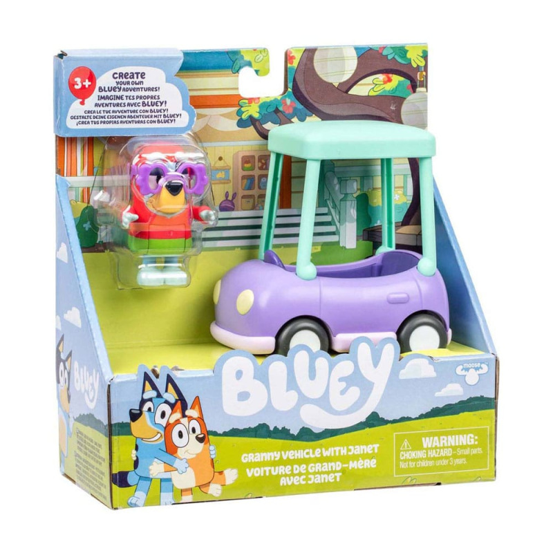 Bluey Mini Figure Playset Janet & Granny Car 1
