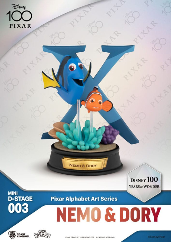 Disney Mini Diorama Stage Statues 10 cm 100 Years of Wonder Pixar Alphabet Art Assortment (6) 11