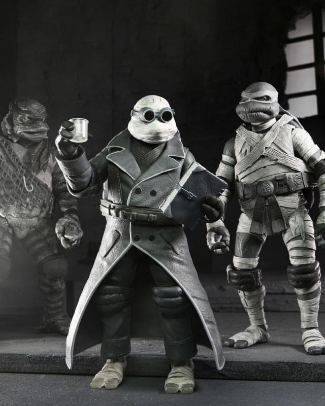 Universal Monsters x Teenage Mutant Ninja Turtles Action Figures 4-Pack Turtles Black & White 18 cm