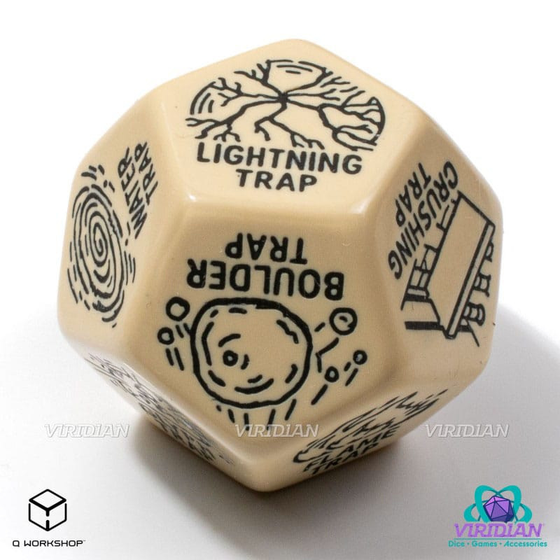 Viridian Jumbo Dice Trap Generator Die D12 Beige 1