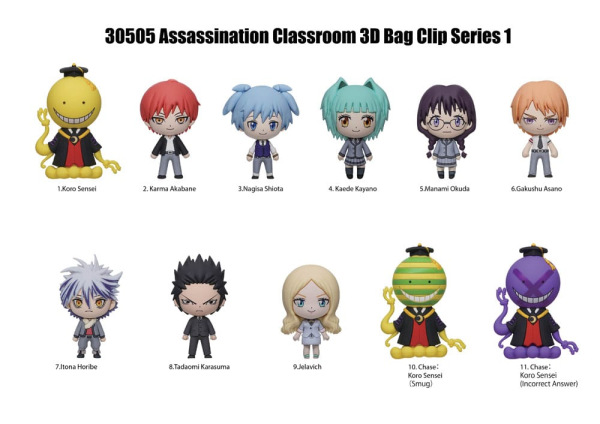 Assassination Classroom 3D Foam Bag Clips Series 1 Display (24) 2