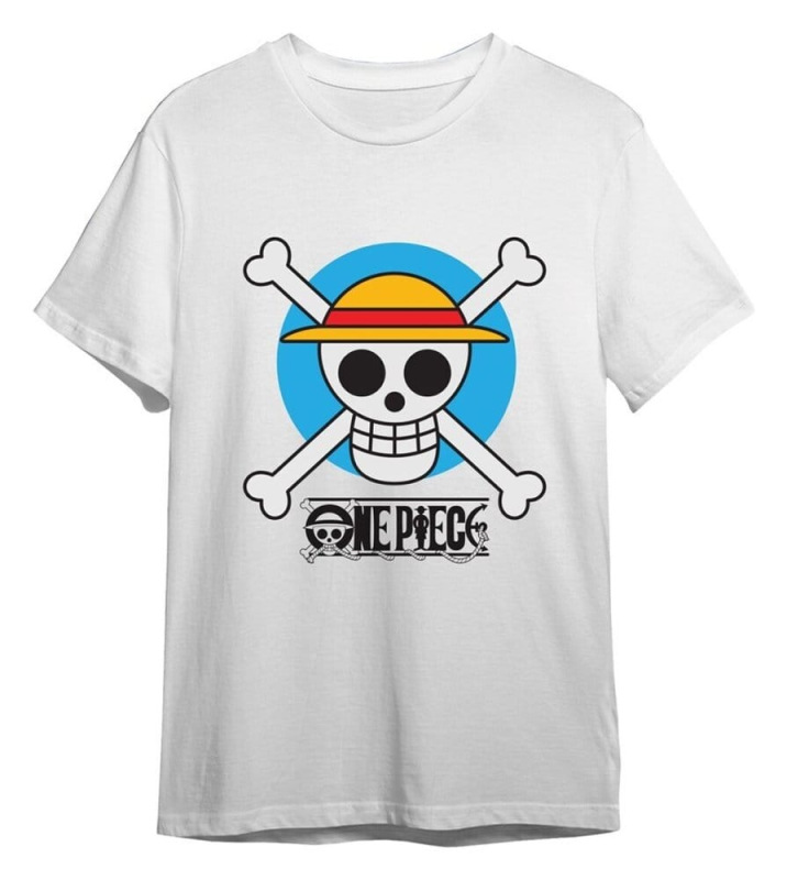 One Piece T-Shirt Circle Skull White Size XL 1
