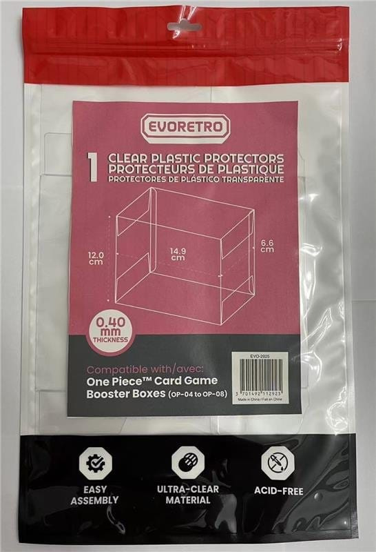 Evoretro PET Protectors 1-Pack for One Piece Card Game Booster Boxes (OP-04 to OP-08) 12 x 6 x 15 cm 2