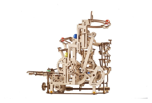 Ugears 3D Wooden Puzzle Marble Run Tiered Hoist 9