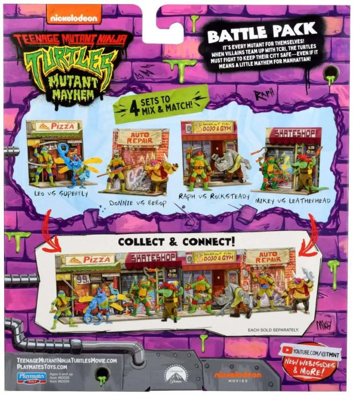 Teenage Mutant Ninja Turtles: Mutant Mayhem Battle Pack Action Figures Raphael vs. Rocksteady 11 cm 1