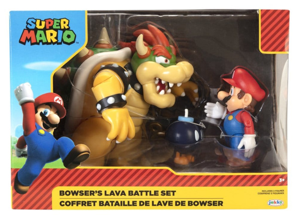World of Nintendo Action Figure 3-Pack Mario vs. Bowser Lava Battle 2