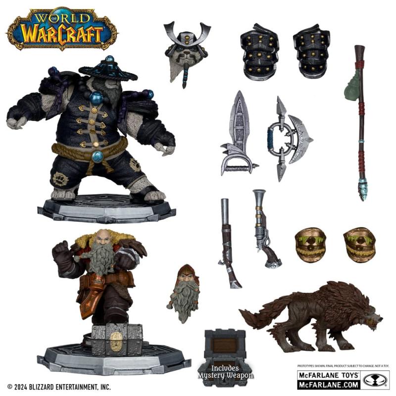 World of Warcraft PVC Statue 2-Pack 1/12 Dwarf Hunter: Beast Master & Pandaren: Monk (Gold Label) 15