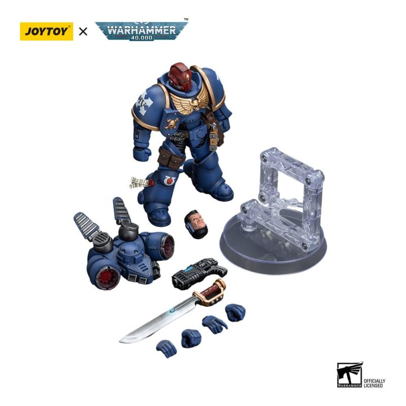 Warhammer 40k Action Figure 1/18 Ultramarines Jump Pack Intercessors Sergeant With Plasma Pistol And