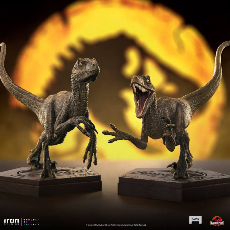 Jurassic World Icons Statue Velociraptor B 9 cm 8