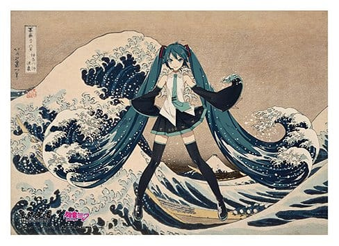 Katsushika Hokusai x Hatsune Miku Acrylic Panel Thirty-six Views of Mount Fuji The Great Wave off Ka