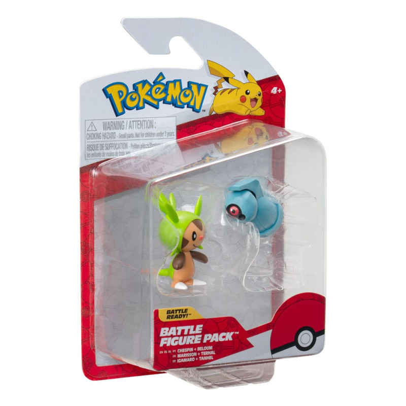 Pokémon Battle Figure First Partner Set Figure 2-Pack Chespin, Beldum 5 cm 2