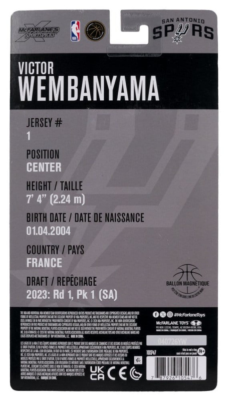 NBA SportsPicks Action Figure Victor Wembanyama (San Antonio Spurs) 17 cm 8