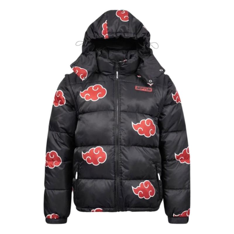 Naruto Puffer Jacket Akatsuki Red Size XS