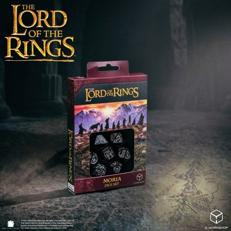 The Lord of the Rings Dice Set of 7 Moria (Glow in the Dark) 6