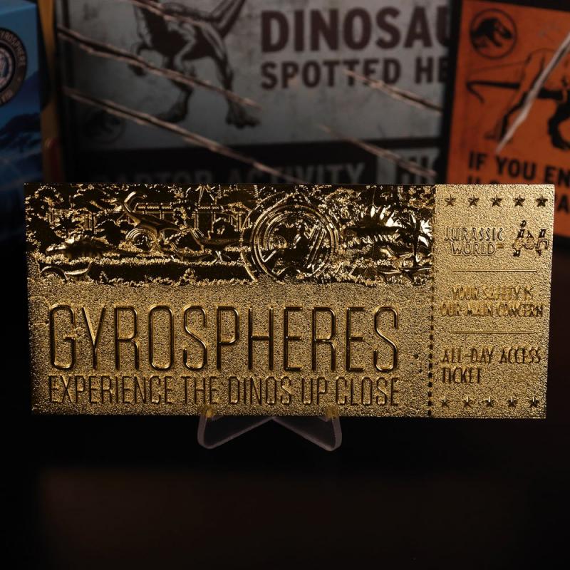 Jurassic World: Gyrosphere Collectible Ticket (gold plated) Replica - FaNaTik