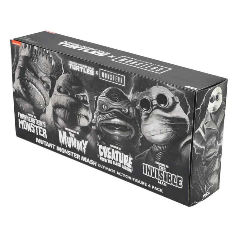 Universal Monsters x Teenage Mutant Ninja Turtles Action Figures 4-Pack Turtles Black & White 18 cm