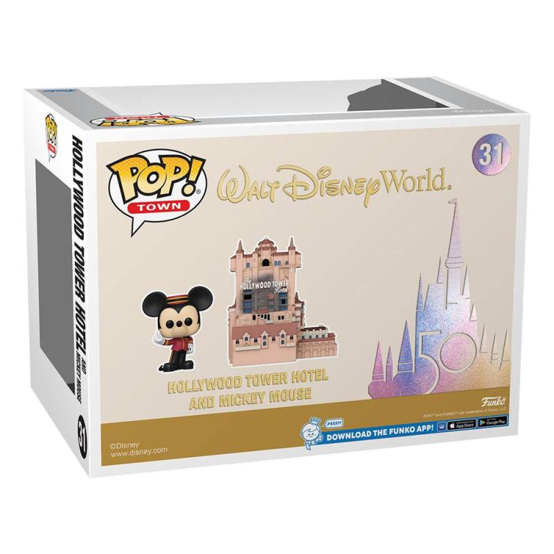 Walt Disney: Hollywood Tower Hotel and Mickey Mouse 9 cm POP! Town Vinyl Figure - Funko