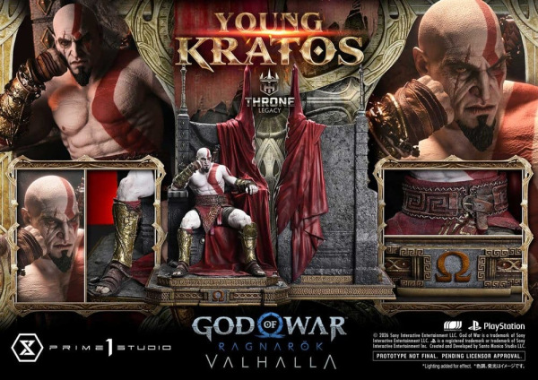 Throne Legacy God of War Series Statue 1/3 Ragnarok Young Thyself Kratos Bonus Version 91 cm 6