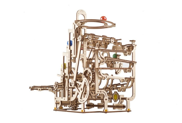 Ugears 3D Wooden Puzzle Marble Run Tiered Hoist 14