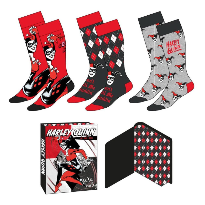 DC Comics Socks 3-Pack Harley Quinn 36-43