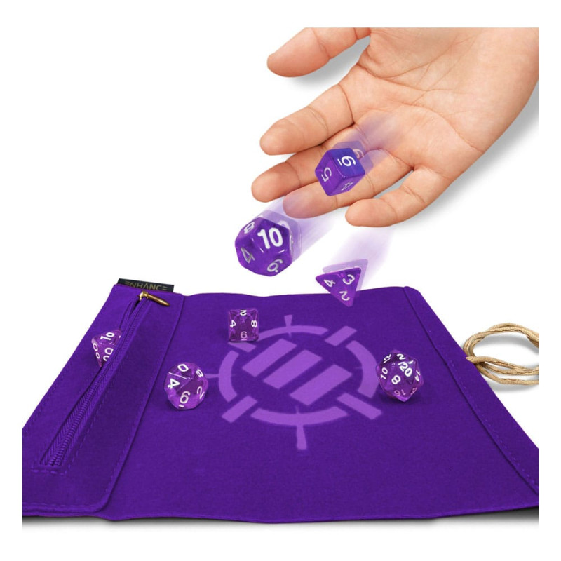 Enhance Tabletop Roll on a Scroll Bag with Dice Purple 2