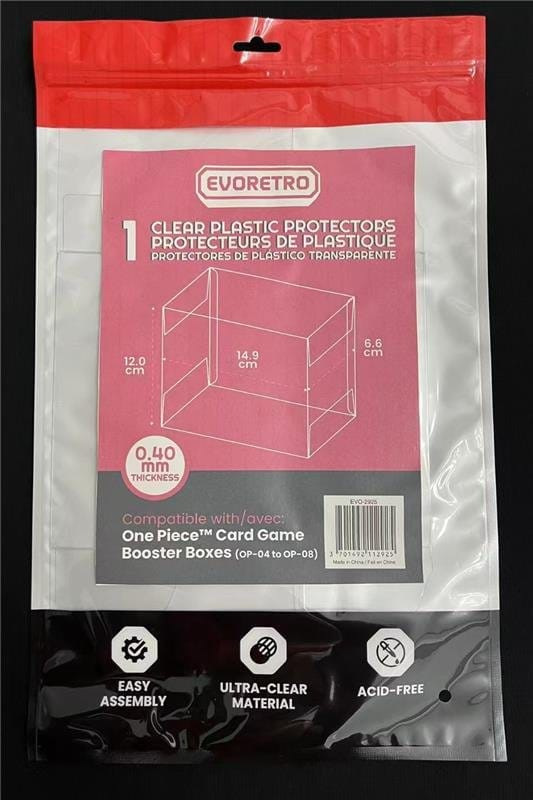 Evoretro PET Protectors 1-Pack for One Piece Card Game Booster Boxes (OP-04 to OP-08) 12 x 6 x 15 cm 1