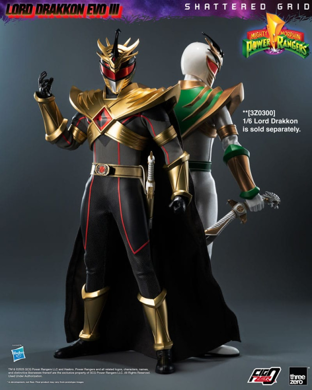 Mighty Morphin Power Rangers Shattered Grid FigZero Action Figure 1/6 Lord Drakkon Evo III 30 cm 11