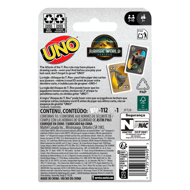 Jurassic World Rebirth UNO Card Game 5