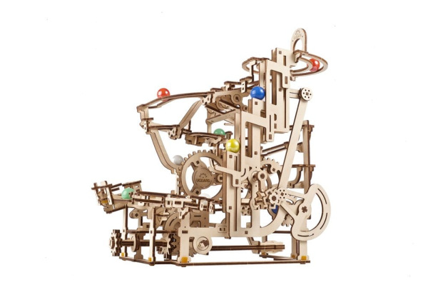 Ugears 3D Wooden Puzzle Marble Run Tiered Hoist 5