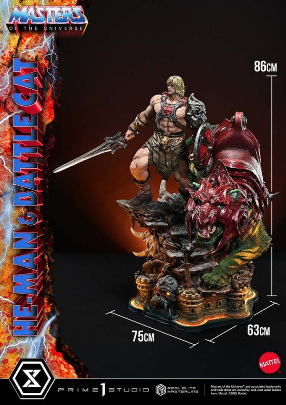 Masters of the Universe Real Elite Masterline Series Statue 1/4 He-Man & Battle Cat Ultimate Bonus V 8