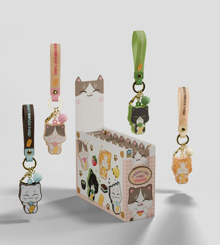 Manecookie Neko Silicone-Keychain S1 13 cm Blind Box Display (8) 6
