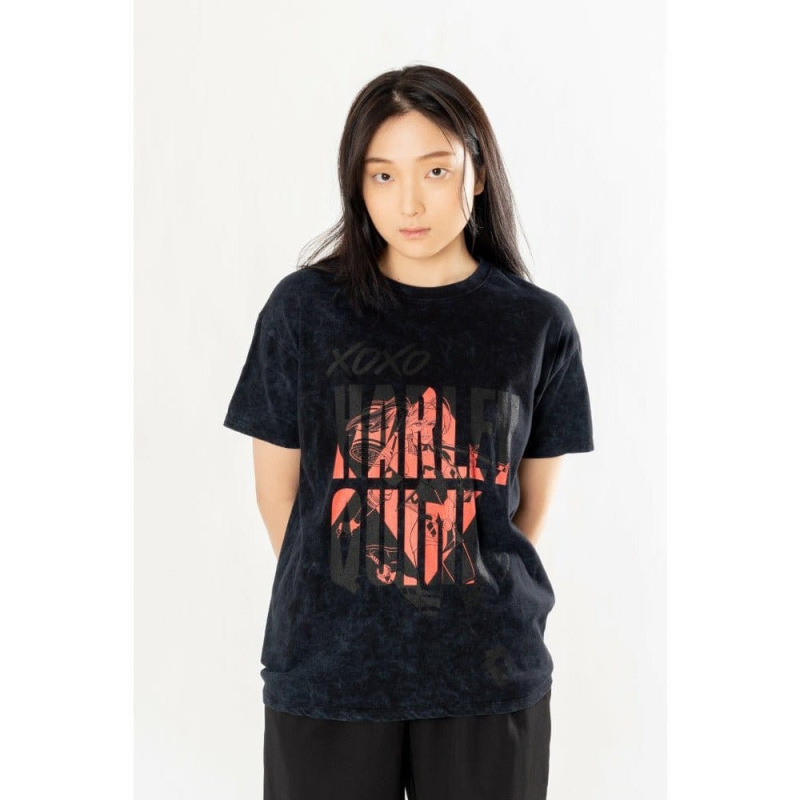 DC Comics T-Shirt Harley Quinn Acid Wash Xoxo Size S 2