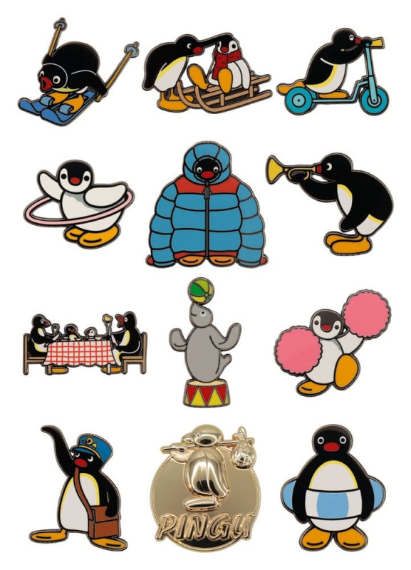 Pingu Mystery Pin Badges Blind Box Display (12) 6