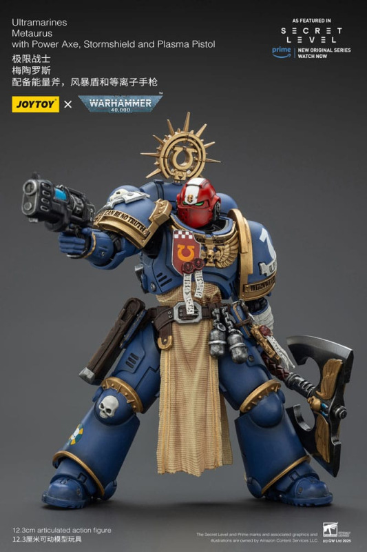 Warhammer 40,000 Action Figure Ultramarines Metaurus with Power Axe, Stormshield and Plasma Pistol 1 5