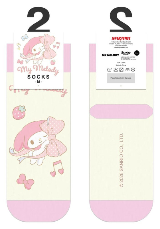 Sanrio Socks My Melody Big Ribbon Short 36-40 1