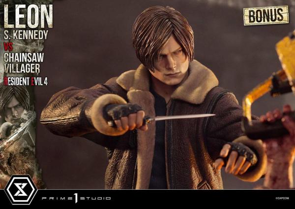 Resident Evil 4 Ultimate Premium Masterline Series Statue 1/4 Leon S. Kennedy vs. Chainsaw Villager 4