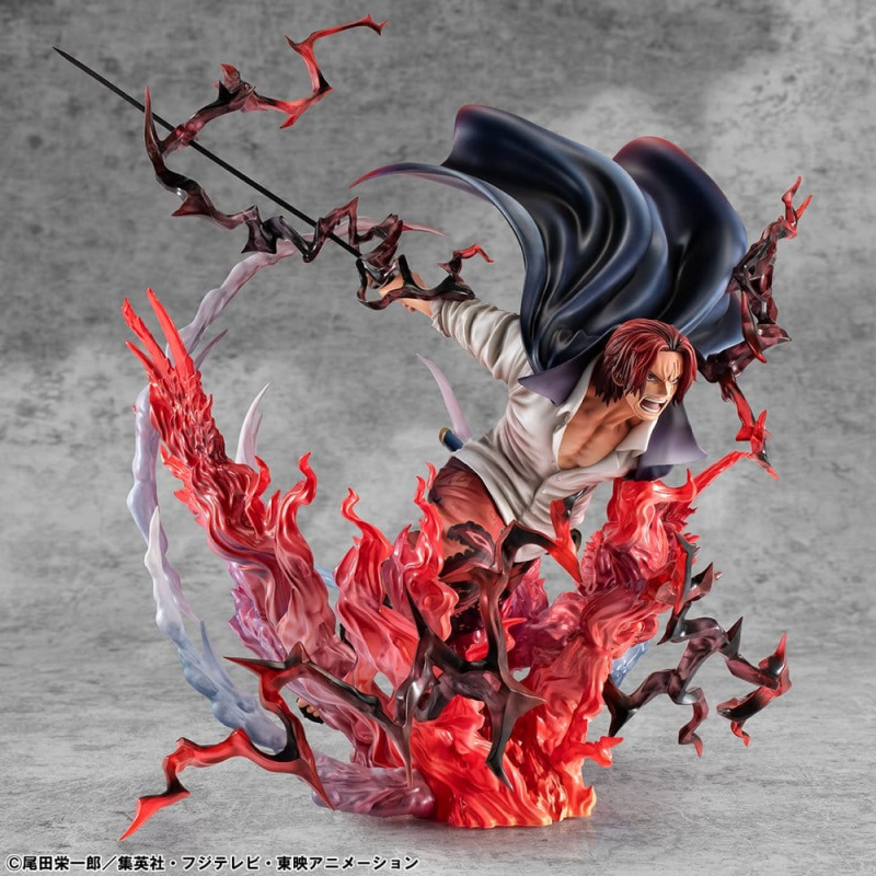 One Piece P.O.P SA-MAXIMUM PVC Statue Leader of Red Hair Pirates Red-Haired Shanks Kamusari 25 cm 14