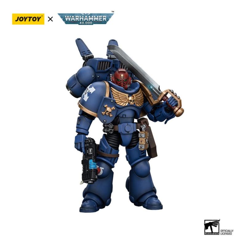 Warhammer 40k Action Figure 1/18 Ultramarines Jump Pack Intercessors Sergeant With Plasma Pistol And