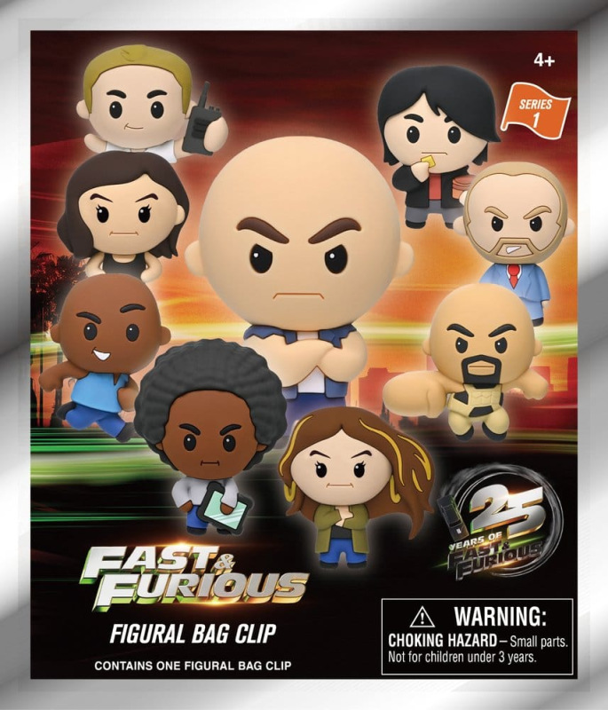 Fast & Furious 25th Anniversary 3D PVC Bag Clips Series 1 Blind Bag Display (24) 1