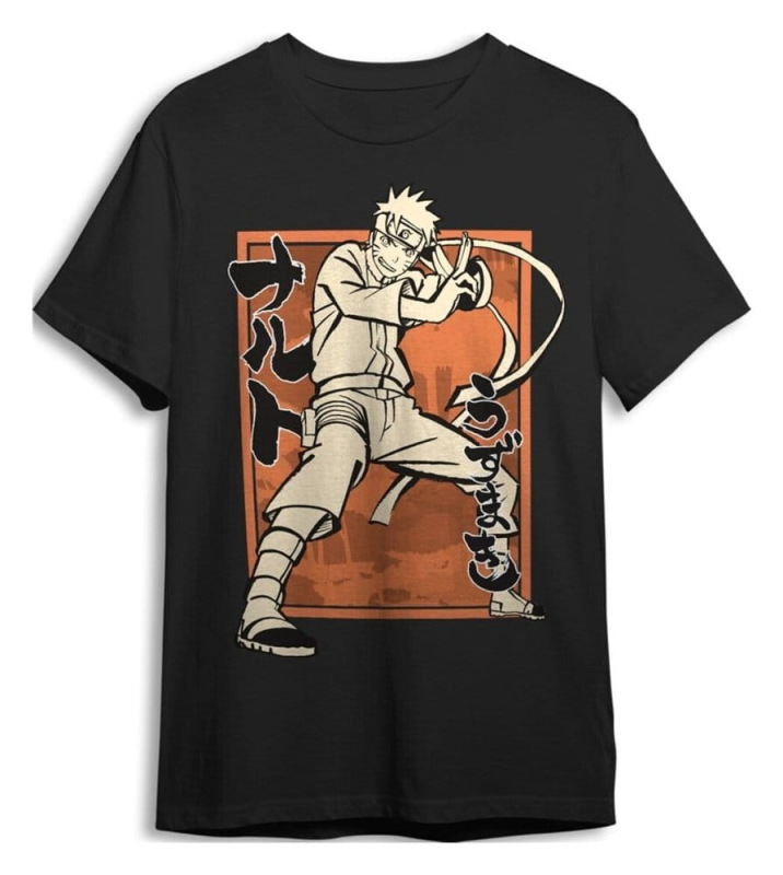 Naruto Shippuden T-Shirt Pose Black Size S 1