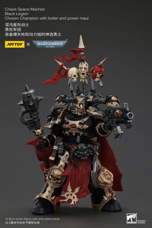 Warhammer 40k Actionfigur Chaos Space Marines Black Legion Chosen Champion with bolter and power mau 3